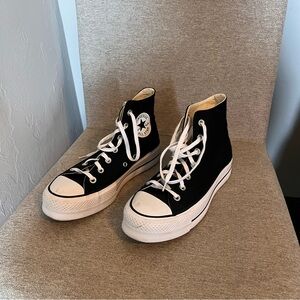 Black platform converse size 7